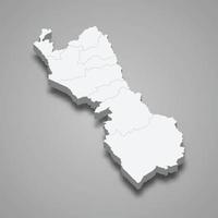 La mappa isometrica 3D di Lima è una regione del Perù vettore