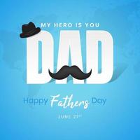 felice festa del papà 21 giugno illustrazione su sfondo blu vettore