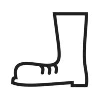 icona della linea di stivali da costruzione vettore