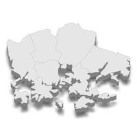 La mappa isometrica 3d della città di Helsinki è una capitale della Finlandia vettore