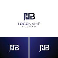 lettera astratta jhb logo-hb logo design vettore