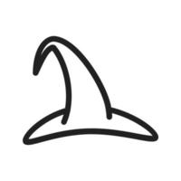icona della linea del cappello da strega vettore