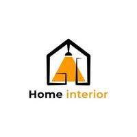 modello di vettore di simbolo di casa e mobili di interior logo design
