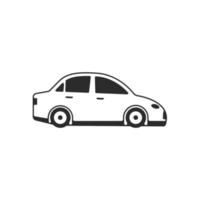 icona dell'auto isolata su bianco. illustrazione di vettore di simbolo del veicolo di trasporto. firma per il tuo design, logo, presentazione ecc.