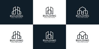 set di vettore di progettazione del logo di architettura