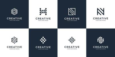 set di collezione di design del logo della lettera n vettore