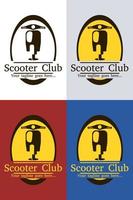 illustrazione vettoriale del club di scooter modificabile per il modello di logo