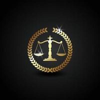 icona della bilancia. vettore di scale di lusso. illustrazione delle scale. logo della bilancia. migliore per affari di giustizia o studio legale. colore oro lucido con stile sfumato.