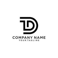 td o dt lettera logo design vettoriale. vettore