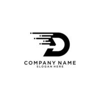 design del logo vettoriale della tecnologia del logo della lettera d.