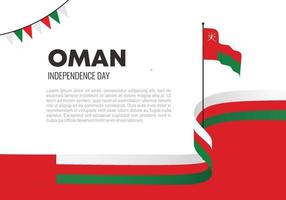 sfondo del giorno dell'indipendenza dell'oman con la bandiera dell'oman. vettore