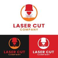 modello di progettazione del logo dell'incisione del taglio del raggio laser vettore