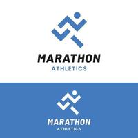 modello di progettazione del logo da jogging semplice maratona minima vettore