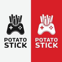 bastone da gioco con modello di progettazione logo bastoncino di patate vettore