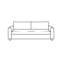 illustrazione dell'icona del profilo del divano su sfondo bianco isolato vettore