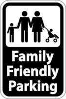 segno di parcheggio adatto alle famiglie su sfondo bianco vettore