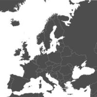 mappa dell'europa con confini vettore