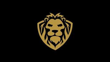 logo leone con illustrazione vettoriale scudo