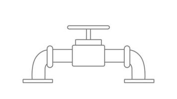 tubo del gas con illustrazione vettoriale dell'icona della valvola