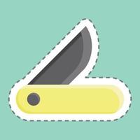 adesivo taglio linea chiusura-coltello. adatto per l'istruzione. design semplice modificabile. vettore del modello di progettazione. semplice illustrazione