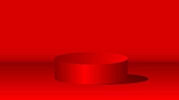 podio rosso minimalista con ombra realistica, podio per mostrare il prodotto. illustrazione vettoriale
