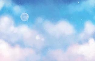 sfondo del cielo pastello in acquerello vettore