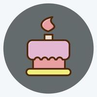 icona torta di compleanno. adatto per il simbolo della panetteria. stile piatto. design semplice modificabile. vettore del modello di progettazione. semplice illustrazione