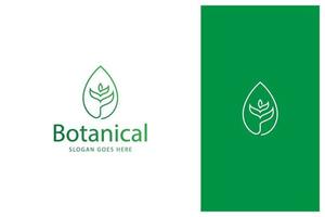 disegno del logo botanico biologico foglia di fiore vettore