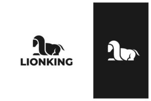 vettore di progettazione del logo del leone seduto