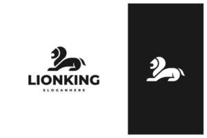 vettore di progettazione del logo del leone seduto