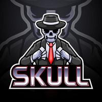 design della mascotte del logo esport del cranio vettore