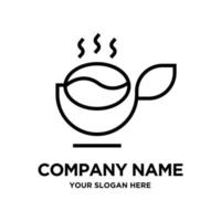 logo foglia di caffè design semplice vettore