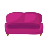 illustrazione isolata di vettore di stile piatto del divano colorato interno