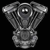 illustrazione del motore a due motori vettore