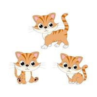 carino gatto cartone animato semplice illustrazione vettoriale