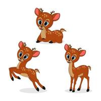 carino cervo cartone animato semplice illustrazione vettoriale