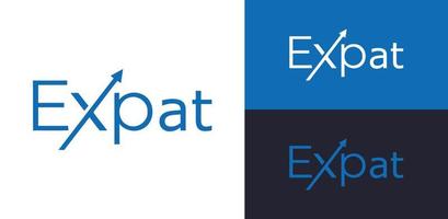 expat creativo e moderno logo.flat vector logo design template element.free vector.