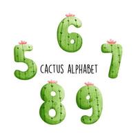 alfabeto di cactus, lettera di cactus. illustrazione vettoriale