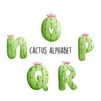 alfabeto di cactus, lettera di cactus. illustrazione vettoriale