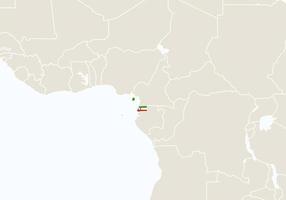 africa con mappa della Guinea equatoriale evidenziata. vettore