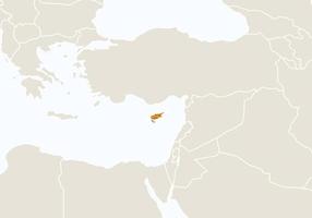 europa con mappa di cipro evidenziata. vettore