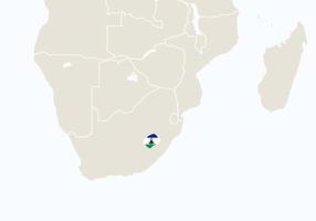 africa con mappa del lesotho evidenziata. vettore