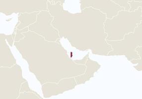 asia con mappa del qatar evidenziata. vettore