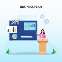 concetto di business plan, strategia del piano per il vettore di illustrazione di successo