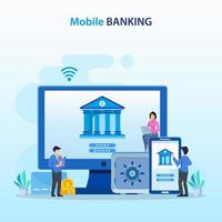 vettore di illustrazione del concetto di mobile banking.