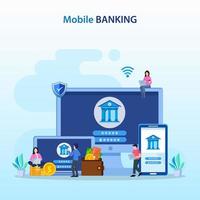 vettore di illustrazione del concetto di mobile banking.