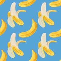 design senza cuciture di banane divertenti su sfondo blu vettore
