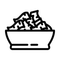 illustrazione vettoriale dell'icona della linea del piatto di cereali