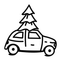 icona di doodle moderno di un'auto vettore