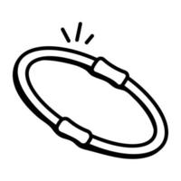 icona di disegno a mano premium di hula hoop vettore